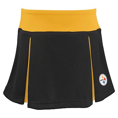 Girls Youth Black Pittsburgh Steelers Spirit Two-Piece Cheerleader Set