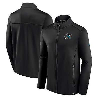 Men's Fanatics Branded Black San Jose Sharks Authentic Pro Full-Zip Jacket