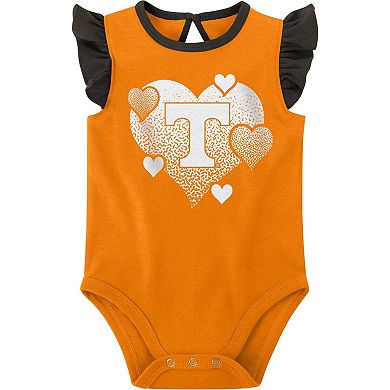 Girls Newborn & Infant Tennessee Orange/Black Tennessee Volunteers Spread the Love 2-Pack Bodysuit Set