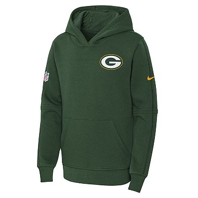 Youth Nike Green Green Bay Packers 2023 Sideline Club Fleece Pullover ...