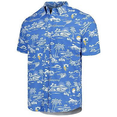 Men's Reyn Spooner Powder Blue Los Angeles Chargers Throwback KekaiÂ Print Button-Up Shirt