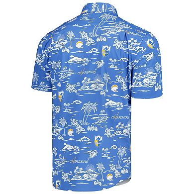 Men's Reyn Spooner Powder Blue Los Angeles Chargers Throwback KekaiÂ Print Button-Up Shirt