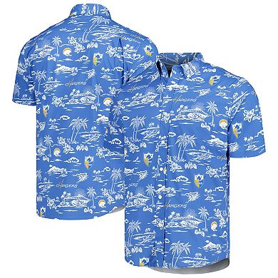 Men's Reyn Spooner Powder Blue Los Angeles Chargers Throwback KekaiÂ Print Button-Up Shirt