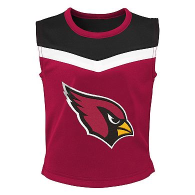 Girls Preschool Cardinal Arizona Cardinals Spirit Cheerleader Two-Piece Set with Bloomers