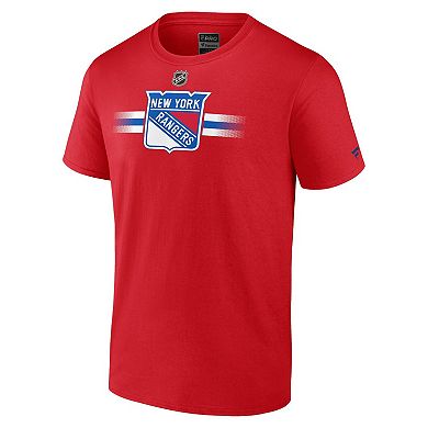 Men's Fanatics Branded  Red New York Rangers Authentic Pro Secondary Replen T-Shirt
