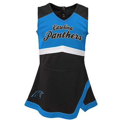 Girls Toddler Black Carolina Panthers Cheer Captain Dress with Bloomers