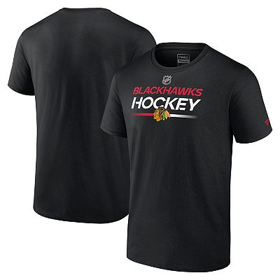 Men s Fanatics Branded Black Chicago Blackhawks Authentic Pro Primary Replen T Shirt