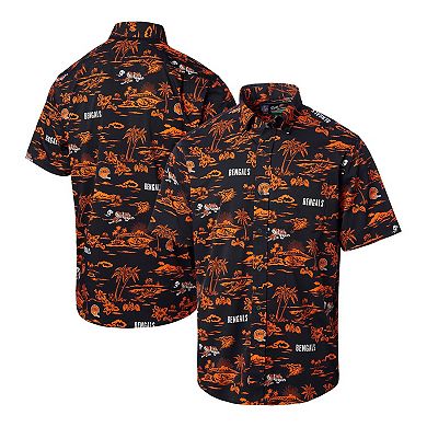 Men's Reyn Spooner Black Cincinnati Bengals Throwback KekaiÂ Print Button-Up Shirt