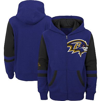 Youth Purple Baltimore Ravens Colorblock Full-Zip Hoodie
