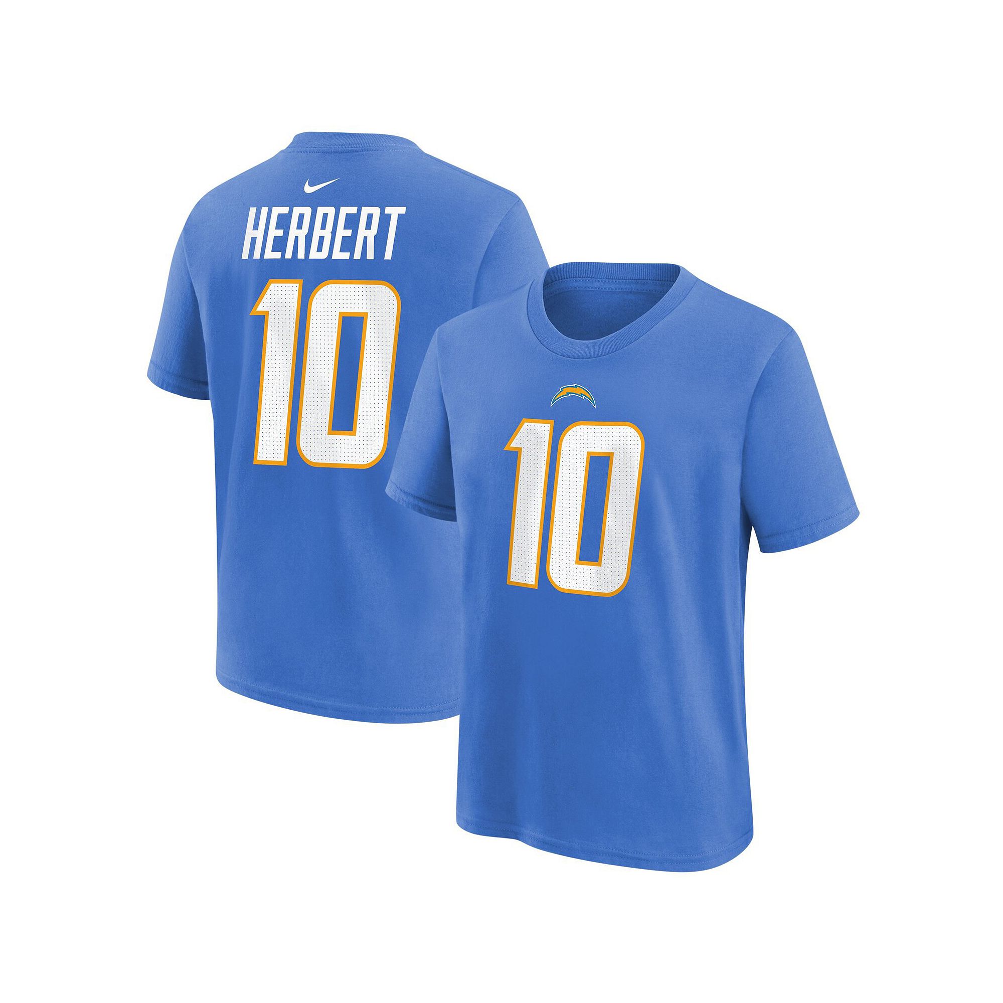 Youth Nike Justin Herbert Powder Blue Los Angeles Chargers Player Name & Nu