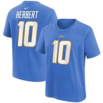 Youth Nike Justin Herbert Powder Blue Los Angeles Chargers Player Name & Number T-Shirt