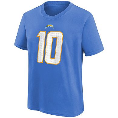 Youth Nike Justin Herbert Powder Blue Los Angeles Chargers Player Name & Number T-Shirt