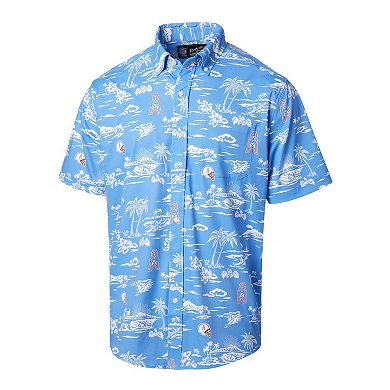 Men's Reyn Spooner Light Blue Houston Oilers Throwback KekaiÂ Print Button-Up Shirt