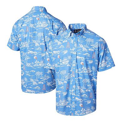 Men's Reyn Spooner Light Blue Houston Oilers Throwback KekaiÂ Print Button-Up Shirt