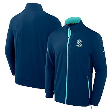 Men's Fanatics Branded Deep Sea Blue Seattle Kraken Authentic Pro Rink Full-Zip Jacket