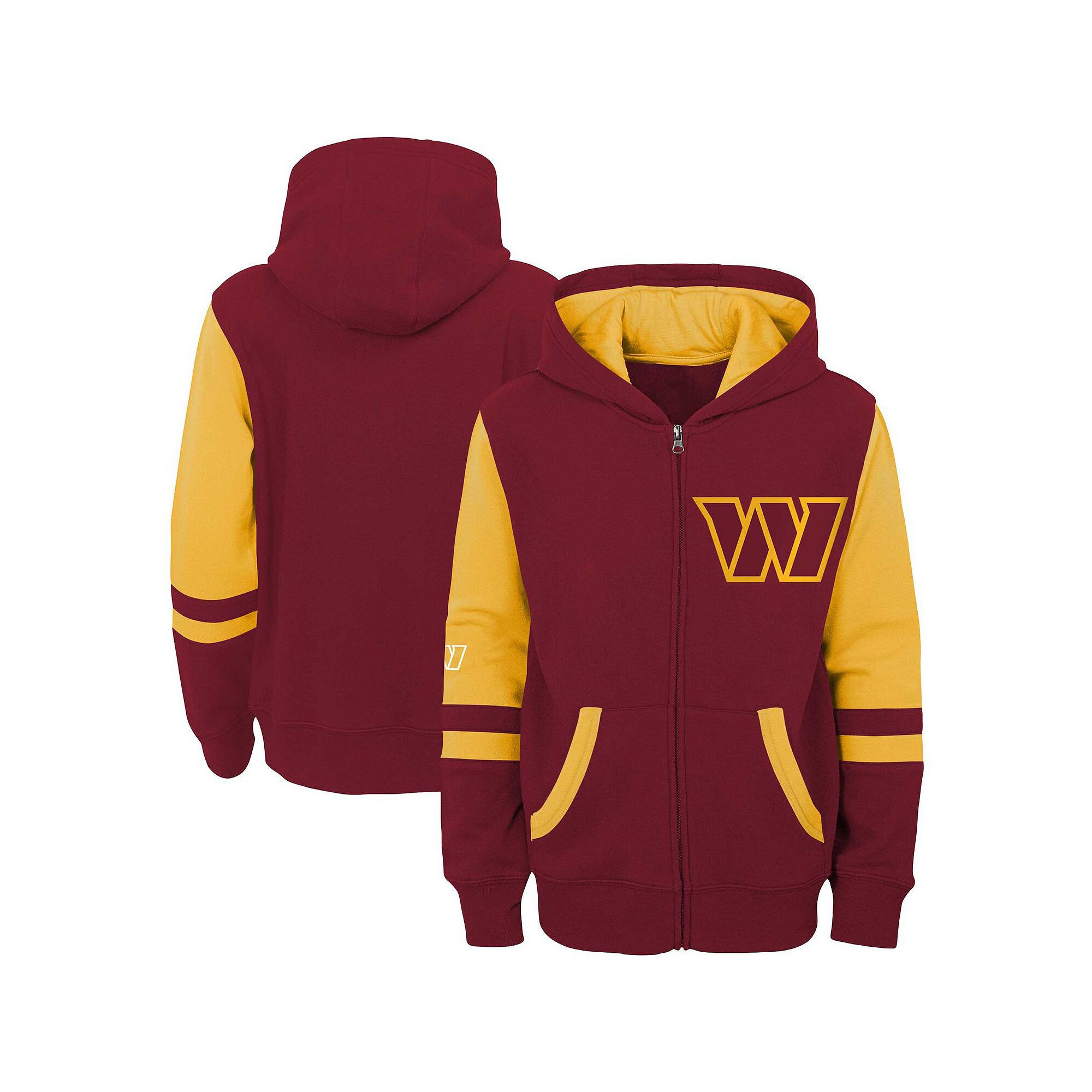 Youth Burgundy Washington Commanders Colorblock Full-Zip Hoodie, Boys, Siz