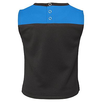 Girls Toddler Black Carolina Panthers Spirit Cheer Two-Piece Cheerleader Set with Bloomers