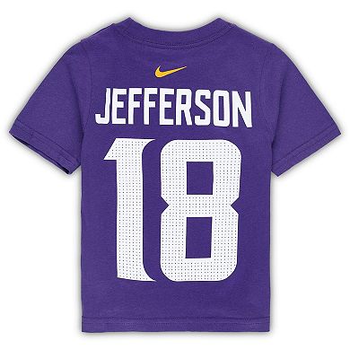 Toddler Nike Justin Jefferson Purple Minnesota Vikings Player Name & Number T-Shirt
