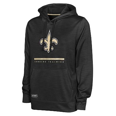 Men's Black New Orleans Saints Speed Drill Streak Pullover Hoodie
