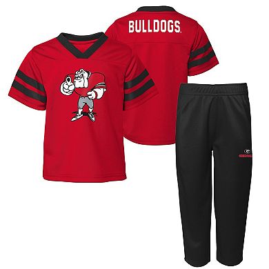 Infant Red Georgia Bulldogs Two-Piece Red Zone Jersey & Pants Set