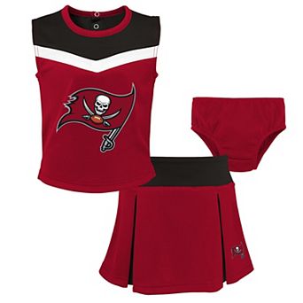 Girls Toddler Red Tampa Bay Buccaneers Spirit Cheer Three-Piece Cheerleader Set