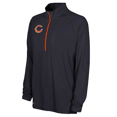 Men's Navy Chicago Bears Combine Authentic Raglan Quarter-Zip Top