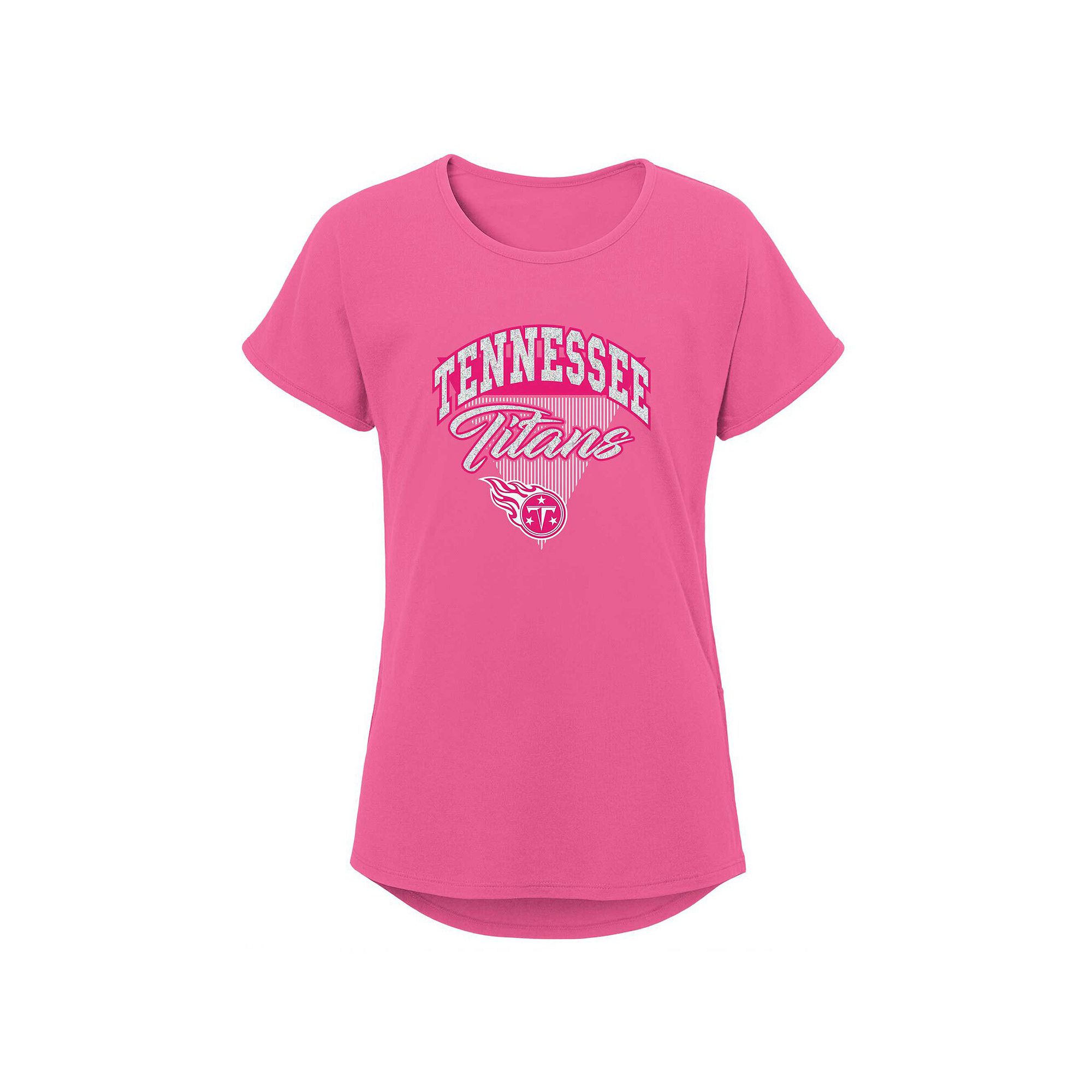 Girls Youth Pink Tennessee Titans Playtime Dolman T-Shirt, Girls, Size: Yo