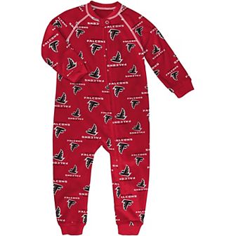 Toddler Red Atlanta Falcons Allover Print Raglan Full-Zip Sleeper