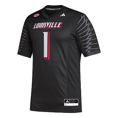 Men's adidas #1 Black Louisville Cardinals Premier Football Jersey