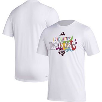 Men's adidas x Rich Mnisi Pride Collection White Texas A&M Aggies Pregame AEROREADY T-Shirt