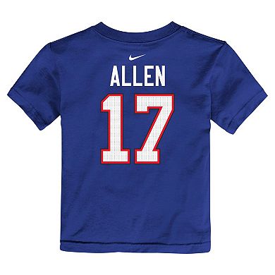 Toddler Nike Josh Allen Royal Buffalo Bills Player Name & Number T-Shirt