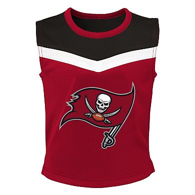 Girls Youth Red Tampa Bay Buccaneers Spirit Two-Piece Cheerleader Set