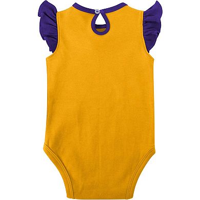 Girls Newborn & Infant Purple/Gold LSU Tigers Spread the Love 2-Pack Bodysuit Set