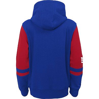 Youth Royal New York Giants Colorblock Full-Zip Hoodie