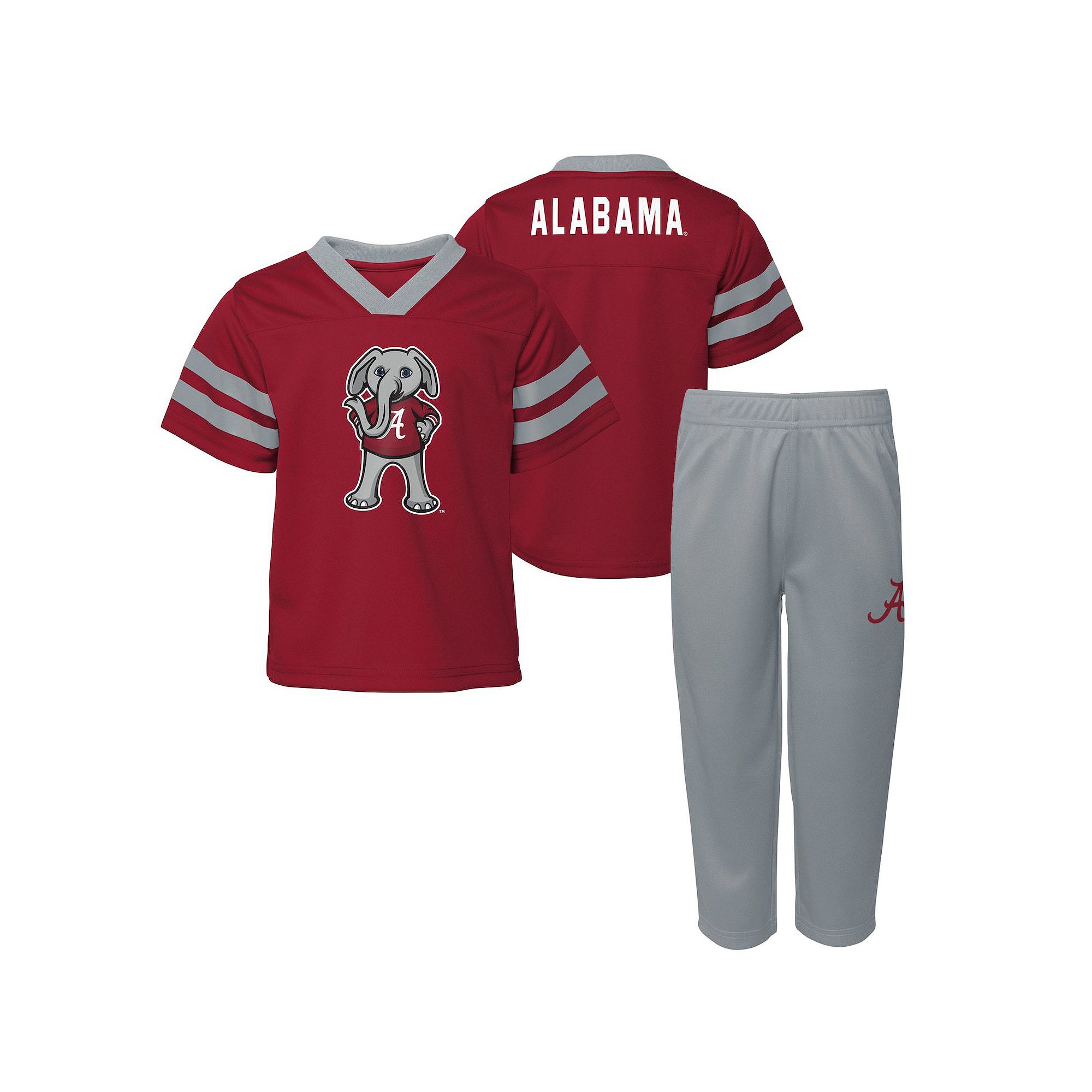 Infant Crimson Alabama Crimson Tide Two-Piece Red Zone Jersey & Pants Set, 