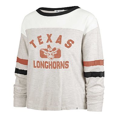 Women's '47 Oatmeal Texas Longhorns Vault All Class Lena Long Sleeve T-Shirt