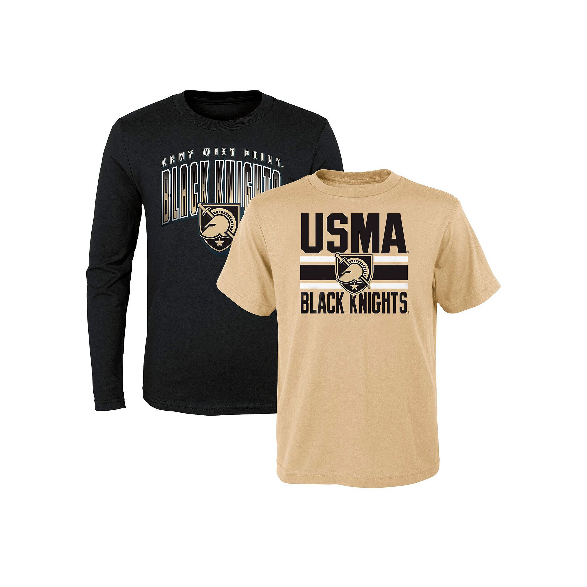 Preschool Black/Gold Army Black Knights Fan Wave Short & Long Sleeve T-Shir
