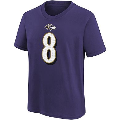 Youth Nike Lamar Jackson Purple Baltimore Ravens Player Name & Number T-Shirt