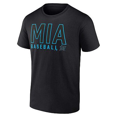 Men's Fanatics Branded Black/White Miami Marlins Two-Pack Combo T-Shirt Set