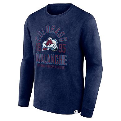 Men's Fanatics Branded Heather Navy Colorado Avalanche Keep The Zone Long Sleeve T-Shirt