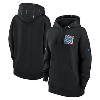 Women's Nike Black Detroit Lions 2023 NFL Crucial Catch Club Pullover Hoodie