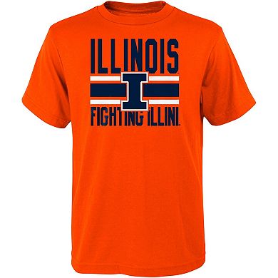 Preschool Navy/Orange Illinois Fighting Illini Fan Wave Short & Long Sleeve T-Shirt Combo Pack