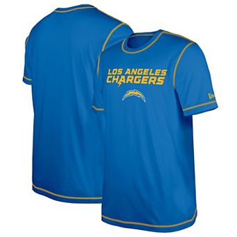 Men's New Era Blue Los Angeles Chargers Third Down Puff Print T-Shirt