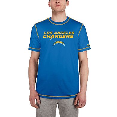 Men's New Era  Blue Los Angeles Chargers Third Down Puff Print T-Shirt