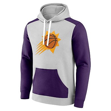 Men's Fanatics Branded Gray/Purple Phoenix Suns Arctic Colorblock Pullover Hoodie