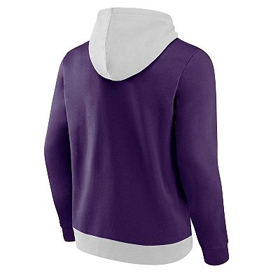 Men's Fanatics Branded Gray/Purple Phoenix Suns Arctic Colorblock Pullover Hoodie