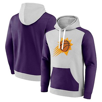 Men's Fanatics Branded Gray/Purple Phoenix Suns Arctic Colorblock Pullover Hoodie