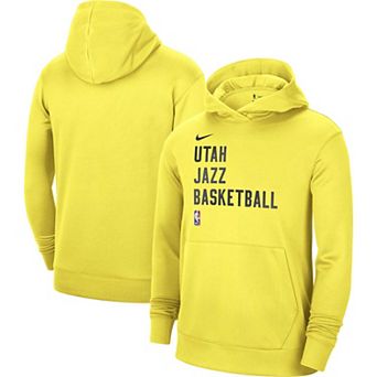 Unisex Nike Yellow Utah Jazz 2023/24 Performance Spotlight On-Court Practice Pullover Hoodie