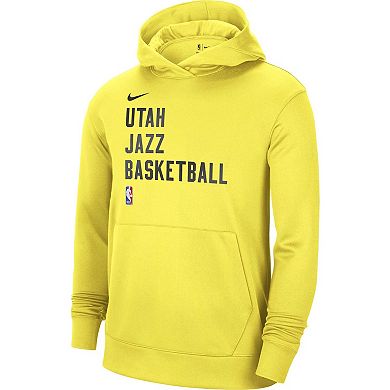 Unisex Nike Yellow Utah Jazz 2023/24 Performance Spotlight On-Court Practice Pullover Hoodie