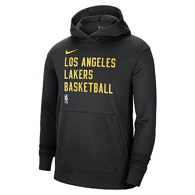 Unisex Nike Black Los Angeles Lakers 2023/24 Performance Spotlight On-Court Practice Pullover Hoodie